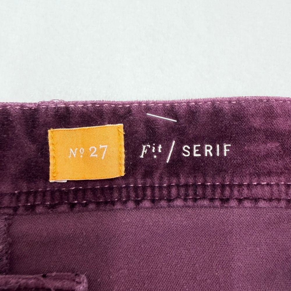 Pilcro and the Letterpress Pants Women 27 Purple Serif Velvet Anthropologie - Picture 3 of 12